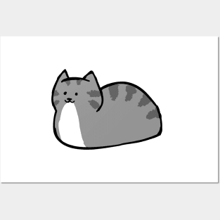 Grey Cat Loaf Posters and Art